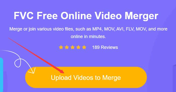 Upload videos to merge button