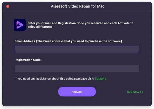 Register Video Repair Mac