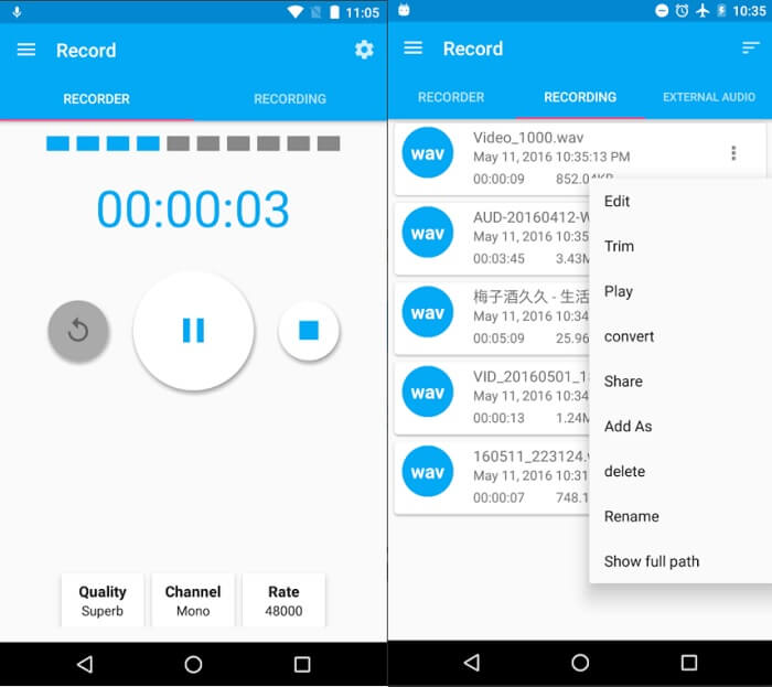 Audiorecorder en -editor