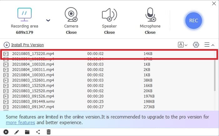 Comproveu la gravació acabada