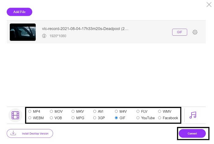 Configurer la conversion