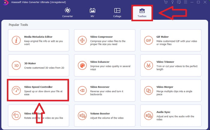 Cliquer sur la boîte à outils