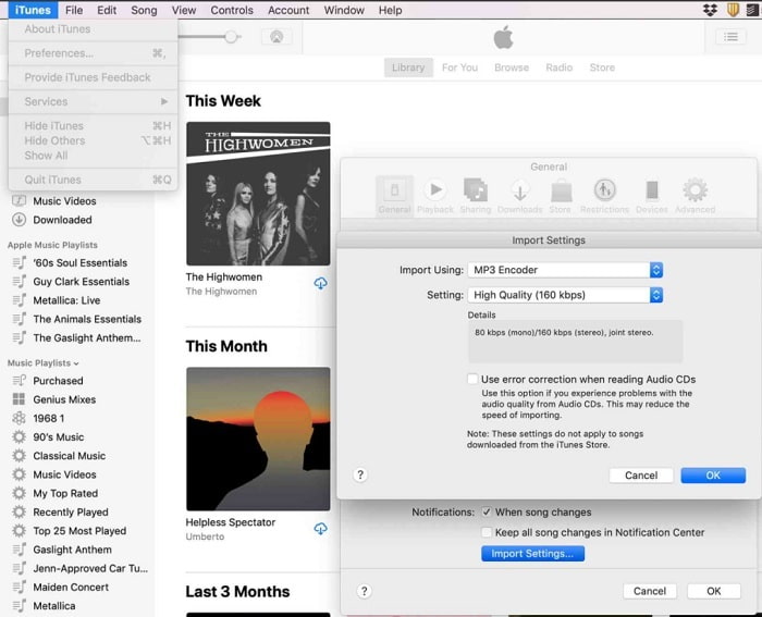 Interface iTunes