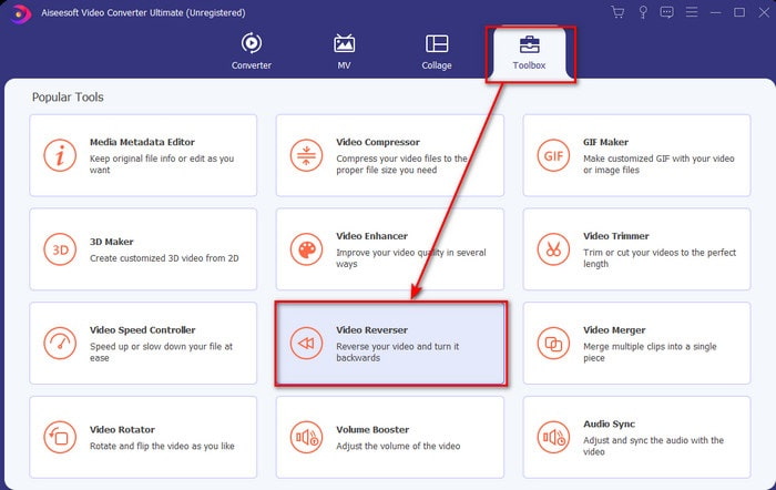 Toolbox Trova l'invertitore video