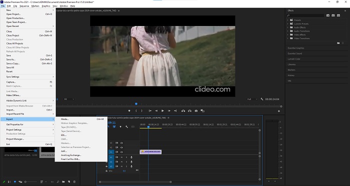 Adobe Premiere Export File