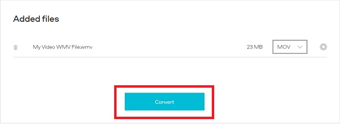 Click Convert Button