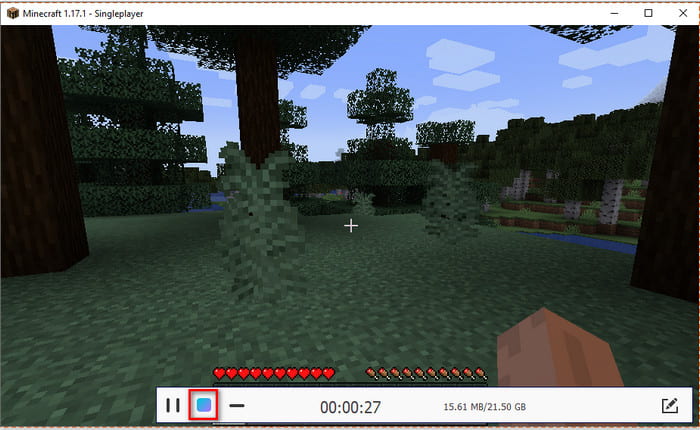 End The Recording Click The Square