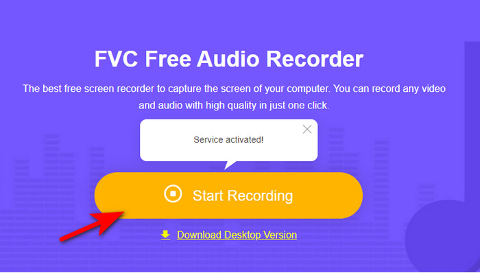 Press The Start Recording