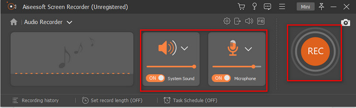 Démarrer l'enregistrement audio