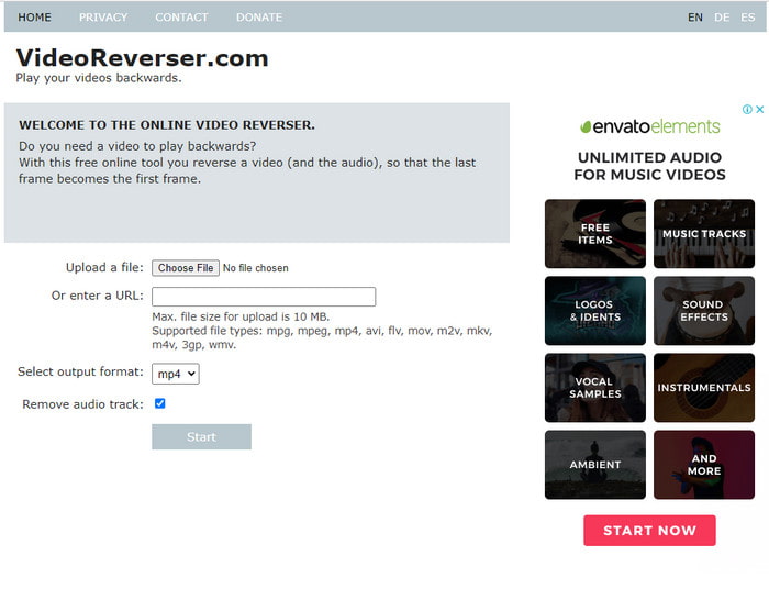 Reversor de vídeo on-line