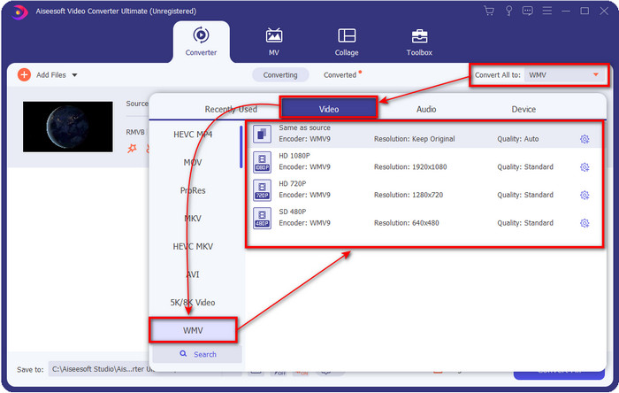 Changer RMVB en WMV