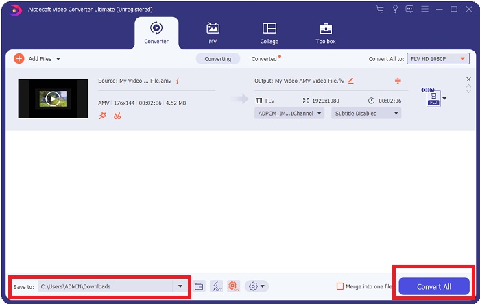 Click Convert And Save As