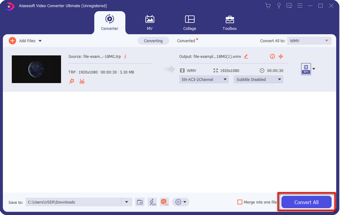 تبدیل TRP به WMV