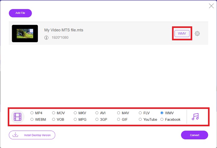 Selecting Formats