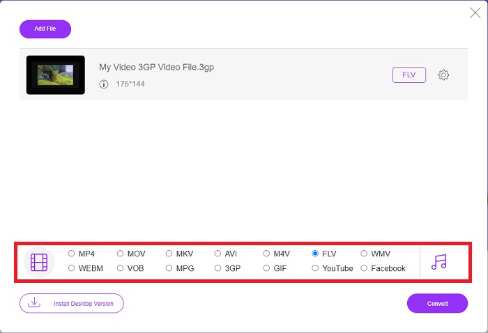 Valg af format online