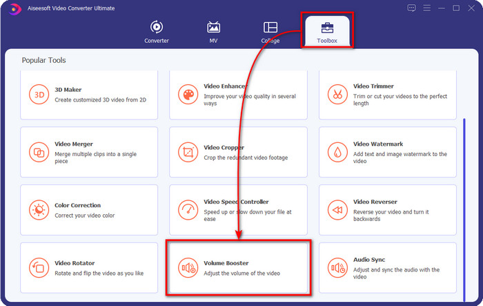 Accéder à l'amplificateur de volume