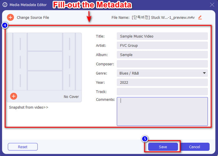 Add Metadata and Save