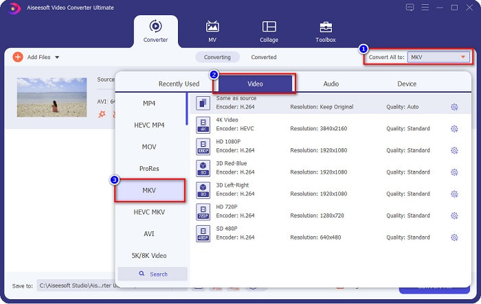 Choose Output Format