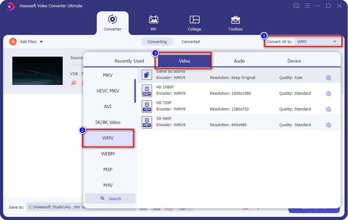 همه را به WMV تبدیل کنید