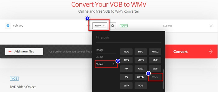 Convert VOB to WMV