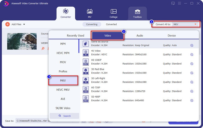 Select MKV