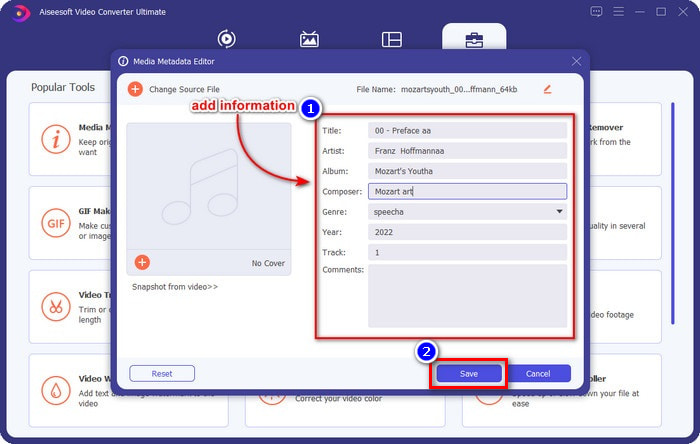 Ajouter des informations FLAC