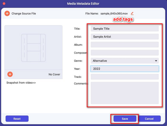 MOV-tags toevoegen