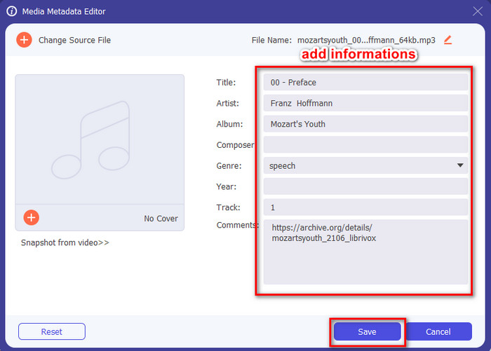 MP3-Informationen hinzufügen