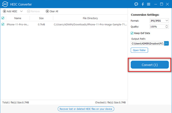 Convert HEIC to JPG