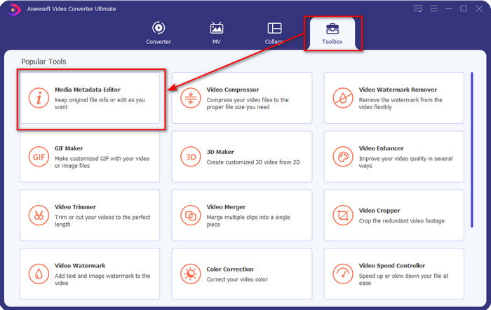 Pritisnite Toolbox