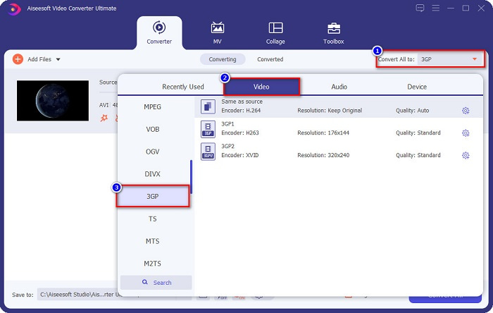 Select Output Formats