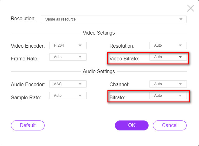 Bitrate audio vidéo