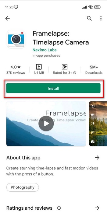 FrameLapse App
