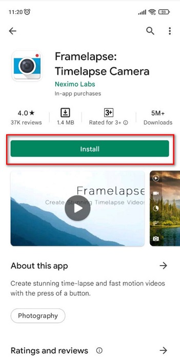 FrameLapse 应用程序