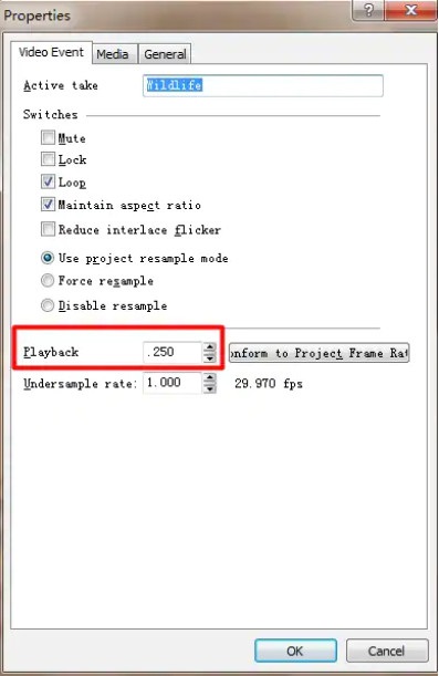 Velocitat de fotogrames de reproducció