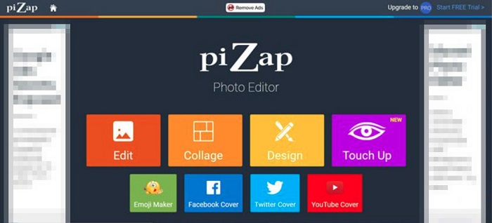 Mejorador de fotos PiZap