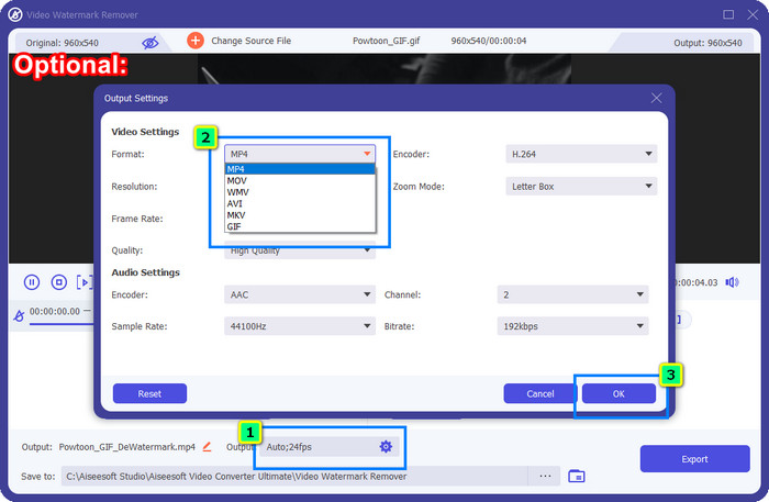 Change Final Output Format