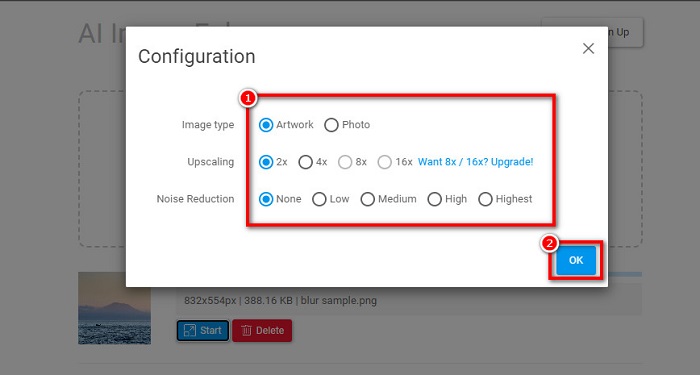 Fenêtre de configuration