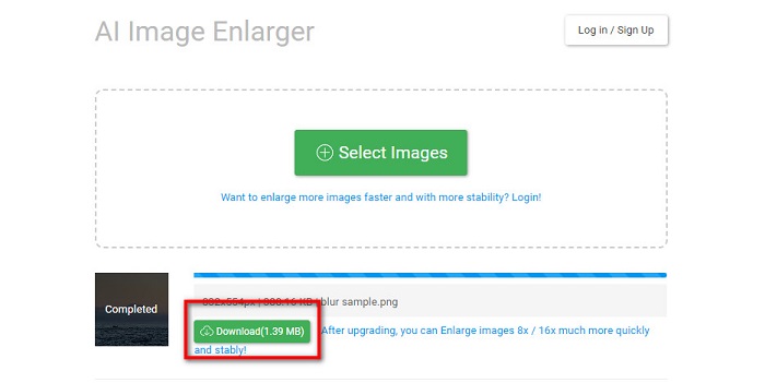 Download Button BigJPG
