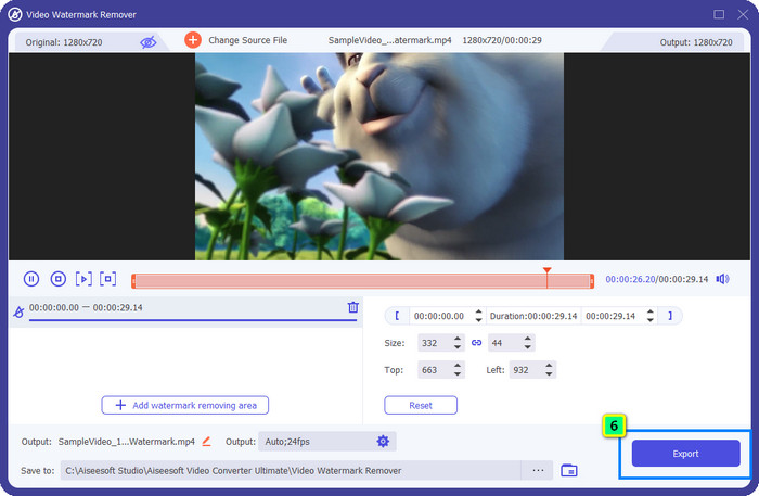 Export Removed Video Watermark