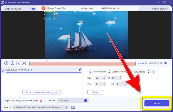 Export to Save Video
