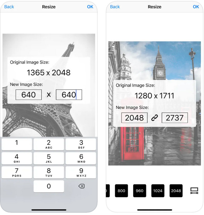 Cambiar el tamaño de la imagen iOS