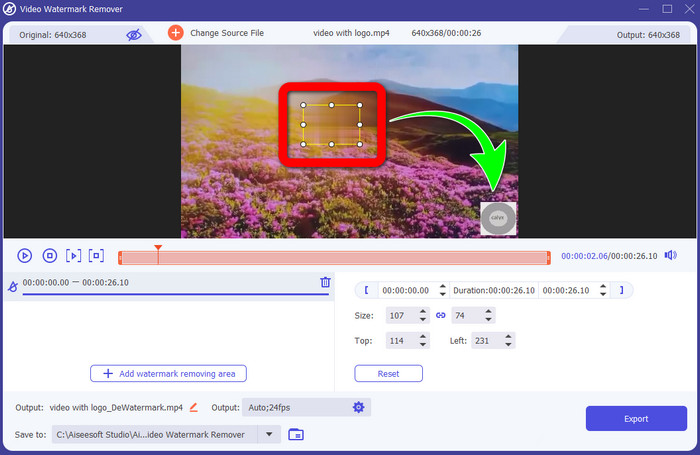 Watermark Removing Area