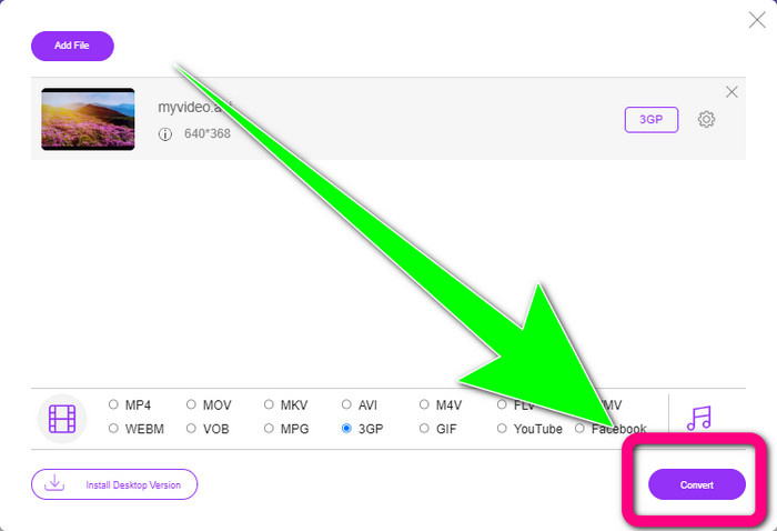 Click Convert Button