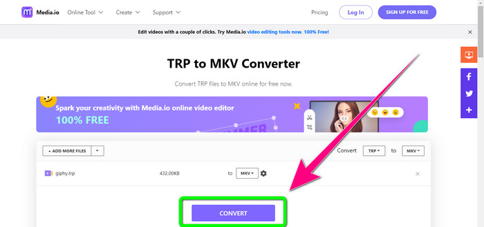 Click the Convert Button