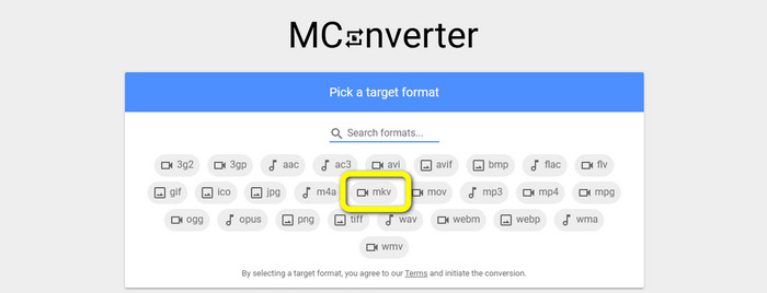 Options de format MKV