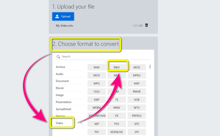 Format Options Video MKV