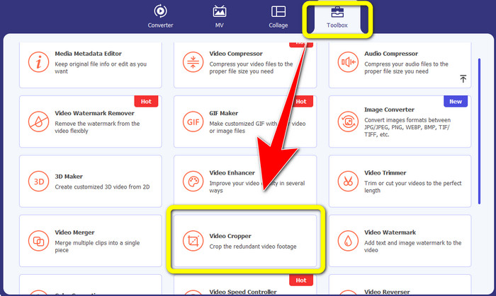 أداة Toolbox Video Cropper