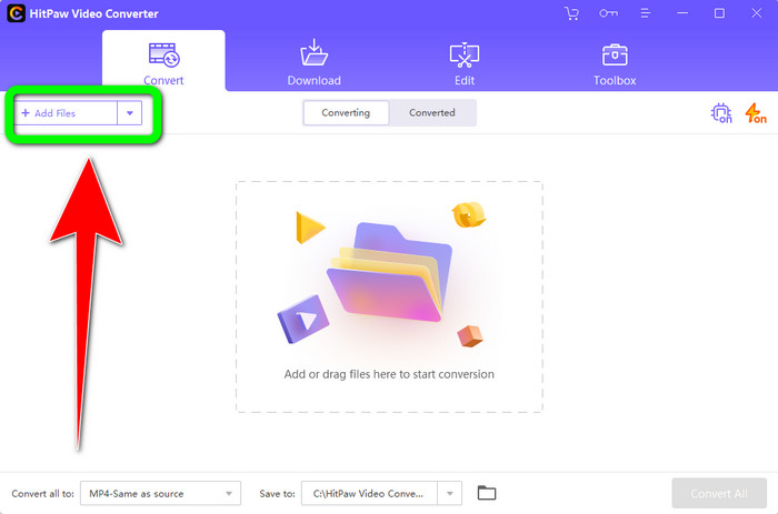 روی دکمه Add Files کلیک کنید