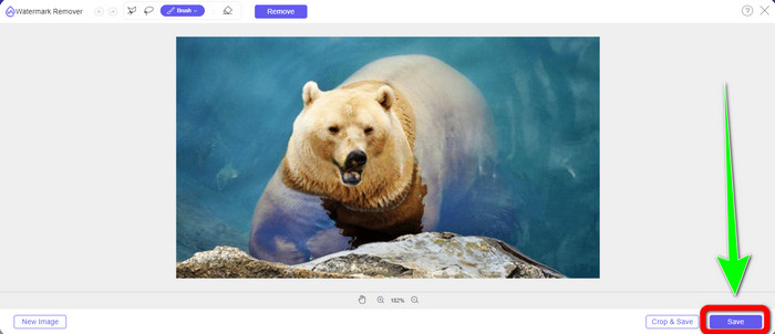 คลิกปุ่มบันทึก Lightroom